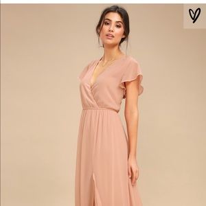 Lulus Lost in the moment blush maxi dress